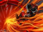  bodysuit dragon dragreder fire flame from_above kamen_rider kamen_rider_ryuki kamen_rider_ryuki_(series) kicking obui skin_tight 