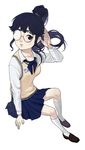  artist_request blue_hair genderswap genderswap_(mtf) glasses real_life school_uniform solo song_byung-gu starcraft 