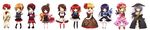  6+girls armband bad_id bad_pixiv_id bag beatrice bird black_hair blonde_hair blue_eyes blue_hair brown_hair cat_tail chibi choker closed_eyes crow dress flower frederica_bernkastel hair_bobbles hair_ornament handbag hat highres hinase_haruka kanon_(umineko) kiseru lambdadelta long_image maid multiple_boys multiple_girls necktie one_eye_closed pink_hat pipe ribbon sakutarou scarf shannon striped striped_legwear tail thighhighs umineko_no_naku_koro_ni ushiromiya_ange ushiromiya_battler ushiromiya_jessica ushiromiya_maria virgilia wide_image 