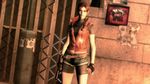  3d belt brown_hair capcom claire_redfield fingerless_gloves gloves gun handgun jacket knife long_hair midriff navel pistol ponytail resident_evil shorts solo sunglasses weapon 