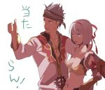  1girl armband blue_eyes bob_cut breasts cross detached_sleeves grey_hair hair_ribbon hairband headband high_priest medium_breasts midriff ragnarok_online ribbon short_hair sniper_(ragnarok_online) sweat tanu thumbs_up vest white_hair 