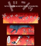  cat comic doujinshi fire hard_translated kaenbyou_rin kaenbyou_rin_(cat) mochiya_marosuke running touhou translated 
