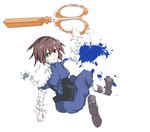  bad_id bad_pixiv_id brown_hair flimflam heterochromia highres pantyhose rozen_maiden scissors short_hair solo souseiseki 