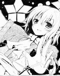  danmaku greyscale hiraga_matsuri mizuhashi_parsee monochrome scarf smile solo touhou 