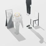  angel_wings asphyxiation avogado6 business_suit chair commentary eyes_closed formal halo hanged hanging mirror muted_color original shoes_removed smile suicide suit wings 