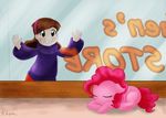  crossover duo earth_pony equine eyes_closed female feral friendship_is_magic fur gravity_falls green_eyes hair horse human kprovido mabel_pines mammal my_little_pony pink_fur pink_hair pinkie_pie_(mlp) pony smile sweater 