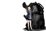  1ji45fun blonde_hair blue_eyes original robot skirt socks twintails 