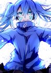  bad_id bad_pixiv_id blue_eyes blue_hair ene_(kagerou_project) headphones kagerou_project kanro_(3637_3637) long_hair smile solo tears twintails 