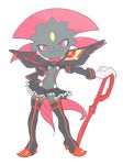  crossover empty_background kill_la_kill l0x0b legwear nintendo pok&#233;mon pok&eacute;mon senketsu skirt standing stockings suspenders video_games weavile 