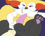  anal anal_penetration anthro anus balls barefoot braixen canine duo erection fennec fox fur gay half-closed_eyes hi_res human humanoid_penis interspecies knot looking_at_viewer lying male mammal nintendo nude on_back pawpads paws penetration penis pok&#233;mon pok&#233;philia pok&eacute;mon pok&eacute;philia sex slit_pupils solo_focus spread_legs spreading uncut video_games vidfox 