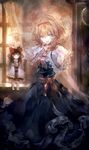  60mai alice_margatroid blonde_hair blue_eyes capelet character_doll doll hairband hakurei_reimu looking_at_viewer puppet shanghai_doll short_hair sketch smile solo touhou 