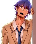  angel_beats! bad_id bad_pixiv_id maguro_(ma-glo) male_focus necktie noda_(angel_beats!) purple_eyes purple_hair school_uniform shinda_sekai_sensen_uniform 