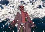  anthro avian blue_eyes cherry_blossom cherry_blossom_tree looking_at_viewer nintendo petal pok&#233;mon pok&#233;morph pok&eacute;mon pok&eacute;morph robe slugsdog solo tree video_games yveltal 