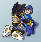  android anthro balls bass blush capcom cuntboy headgear helmet intersex male mega_man_(character) mega_man_(series) open_mouth penis plus5pencil pussy sex sitting spread_legs spreading video_games 