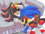  angelofhapiness anthro black_fur blue_hair cum deep_throat duo eyes_closed fellatio fur gay hair hedgehog kneeling legs_up lying male mammal on_back open_mouth oral oral_sex orgasm sega sex shadow_the_hedgehog sonic_(series) sonic_the_hedgehog video_games 