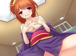  breast_grab breasts japanese_clothes nipples no_bra nopan ooji_romu original s_kanojo 