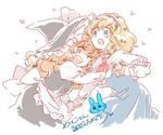  ;d alice_margatroid apron blonde_hair blue_eyes blush capelet hairband happy_birthday hat heart heart_hands heart_hands_duo kirisame_marisa mitsumoto_jouji multiple_girls one_eye_closed open_mouth smile sweat touhou witch_hat yellow_eyes 