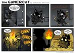  caught dialog feline fire fur gamer_cat gamercat gold human male mammal samantha_whitten text thief torch 
