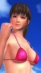  1girl 3d bikini breasts dead_or_alive dead_or_alive_5 hitomi_(doa) large_breasts ponytail screencap solo swimsuit tecmo 