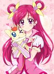  bad_id bad_pixiv_id blush character_name coco_(yes!_precure_5) copyright_name creature cure_dream earrings fingerless_gloves floral_background flower gloves hair_flower hair_ornament hair_ribbon hair_rings jewel_(the_black_canvas) jewelry long_hair magical_girl pink_background pink_flower pink_hair pink_rose precure purple_eyes ribbon rose smile yes!_precure_5 yes!_precure_5_gogo! yumehara_nozomi 