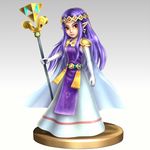  1girl a_link_between_worlds gonzarez jewelry pointy_ears princess_hilda purple_hair red_eyes staff super_smash_bros. the_legend_of_zelda the_legend_of_zelda:_a_link_between_worlds trophy 