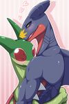  &lt;3 68 ambiguous_gender anthro blush couple duo eyes_closed fangs flygon garchomp green_body hug nintendo open_mouth pok&#233;mon pok&#233;morph pok&eacute;mon tongue video_games yellow_eyes 