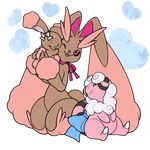  buneary flaaffy lopunny no_humans pokemon simple_background 