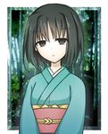  black_hair japanese_clothes kara_no_kyoukai kimono ohitashi_netsurou ryougi_shiki short_hair solo 