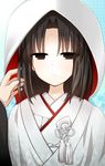  black_hair dress hood japanese_clothes kara_no_kyoukai kimono ohitashi_netsurou ryougi_shiki smile uchikake wedding_dress 