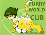  anus balls bigger_version_at_the_source butt cheetah convenient_censorship cub feline harumi looking_at_viewer mammal mascot penis presenting presenting_hindquarters soccer_ball solo young zakumi 