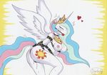  &lt;3 anthro anthrofied areola arms_behind_back ball_gag bdsm blush bound breasts cutie_mark digidredg dripping equine eyes_closed female friendship_is_magic gag hair horn horse mammal multi-colored_hair my_little_pony nipples princess_celestia_(mlp) solo sweat tail_wrap tears winged_unicorn wings 