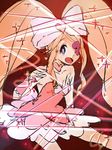  1girl blonde_hair dress eyepatch female harime_nui kill_la_kill looking_at_viewer ribbon solo twintails 