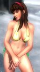  1girl 3d bikini breasts dead_or_alive dead_or_alive_5 hitomi_(doa) large_breasts long_hair screencap solo swimsuit tecmo 