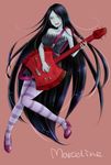  :d adventure_time axe bad_id bad_pixiv_id bare_shoulders bass_guitar bite_mark black_hair breasts character_name dress green_eyes grey_skin high_heels highres instrument knees_together_feet_apart long_hair marceline_abadeer medium_breasts open_mouth pointy_ears quan_quan smile solo strap striped striped_legwear thighhighs vampire very_long_hair weapon 