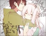  1girl bad_id bad_pixiv_id closed_eyes couple dress hetero hood hoodie hug kagerou_project kozakura_marry long_hair mattsu_(peperon708) seto_kousuke short_hair smile 