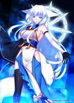  animal_ears blue_eyes breasts elbow_gloves fox_ears fox_tail gloves jewelry konshin large_breasts long_hair no_panties orie_mishiro pixiv_fantasia pixiv_fantasia_fallen_kings ring sideboob solo tail thighhighs torn_clothes white_hair 