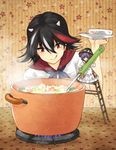  apron black_hair bowl commentary_request cooking food hat horns kijin_seija ladder ladle licking_lips minigirl multicolored_hair multiple_girls pot purple_hair red_eyes red_hair silver_hair steam streaked_hair sukuna_shinmyoumaru tongue tongue_out touhou urin 
