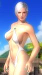  1girl 3d beach breasts christie_(doa) dead_or_alive dead_or_alive_5 large_breasts solo swimsuit tecmo white_hair 