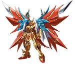  highres mecha no_humans sd_gundam sd_gundam_gaiden simple_background solo sukekiyo56 superior_dragon superior_dragon_sr tail wings 