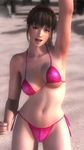  1girl 3d beach bikini breasts dead_or_alive dead_or_alive_5 hitomi_(doa) large_breasts ponytail screencap solo swimsuit tecmo 