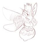  blush female gloves insect kirby_(series) monochrome queen_sectonia solo unknown_artist wings 