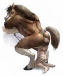  2014 anal anthro biceps butt equine facesitting gay hair horse human interspecies jockstrap kneeling looking_back male mammal nude oral plain_background raised_tail rimming salty_tart sex underwear 
