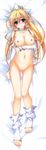  absurdres aoi_hiro ass_visible_through_thighs bangle bangs barefoot blonde_hair blue_eyes blush bracelet braid breast_hold breasts choker cleft_of_venus collarbone dakimakura detached_sleeves feet full_body hair_over_shoulder highres huge_filesize jewelry large_breasts leafa legs long_hair looking_at_viewer lying nail_polish navel nipples nose_blush nude on_back pink_nails pointy_ears ponytail pussy scan solo sword_art_online thighhighs thighhighs_pull toeless_legwear toenail_polish toes twin_braids white_legwear 
