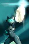  armor canine clothing exlof fox glowing hair hologram korichi male mammal sci-fi solo weapon 