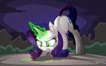  angry building bush cloud dragon duo equine female friendship_is_magic glowing green_eyes hair horn house macro magic male mammal my_little_pony mysticalpha outside purple_hair rarity_(mlp) size_difference sky sparkles spike_(mlp) unicorn 