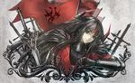  armor black_eyes black_hair horns long_hair pixiv_fantasia sword weapon zhouran 