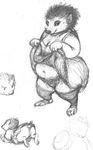  anthro breasts butt cleavage clothed clothing dress female greyscale hedgehog lingerie looking_at_viewer mammal midriff monochrome navel oddwilds sketch smile solo 