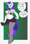  animal_genitalia anthro anthrofied arnachy breasts clothed clothing dialog dickgirl english_text equine erection friendship_is_magic fur glowing glowing_eyes green_eyes hair hi_res horn horsecock intersex magic mammal my_little_pony navel nipples penis purple_hair rarity_(mlp) solo standing text unicorn vein white_fur 