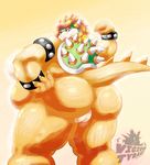  anthro big_butt bowser butt crossgender dragon eyelashes female flexing hair half-closed_eyes hi_res koopa looking_at_viewer looking_back mario_bros muscles nintendo nude overweight pussy scalie shell short_hair spikes thick_thighs vicioustyrant video_games wide_hips wristband 