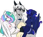  anthrofied avante92 biting_lip blush body_markings breasts dragon equine erection fangs female friendship_is_magic group group_sex horn kry legwear male mammal markings my_little_pony nipples open_mouth penis plain_background precum princess_celestia_(mlp) princess_luna_(mlp) pussy rubbing semi_incest sex sibling sisters stockings threesome topless vaginal white_background winged_unicorn wings 